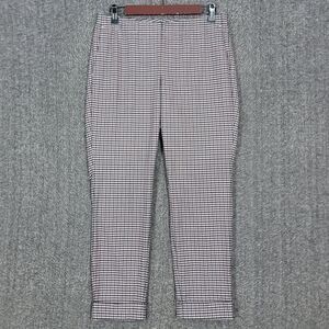 J Jill Pants Women 10P Multicolor Houndstooth Stretch Knit Cuffed Pull On